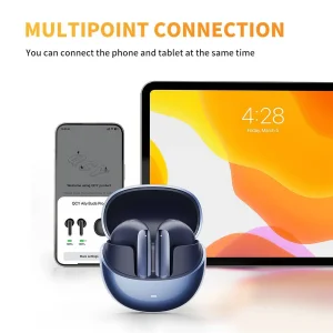 هدفون بلوتوثی کیو سی وای مدل +AilyBuds Pro با نویز کنسلینگ میکروفون (ENC)، درگاه شارژ USB Type-C، دارای نشانگر روی محفظه شارژ، مقاوم در برابر رطوبت و عرق