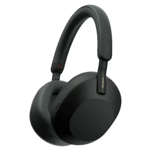 هدفون بی‌سیم سونی مدل WH-1000XM5 با نویز کنسلینگ فعال (ANC)، درگاه شارژ USB Type-C، دارای 4 میکروفون با فناوری Beamforming، پشتیبانی از دستیار صوتی، قابلیت اتصال همزمان به دو دستگاه