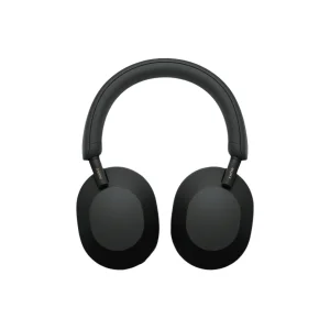 هدفون بی‌سیم سونی مدل WH-1000XM5 با نویز کنسلینگ فعال (ANC)، درگاه شارژ USB Type-C، دارای 4 میکروفون با فناوری Beamforming، پشتیبانی از دستیار صوتی، قابلیت اتصال همزمان به دو دستگاه