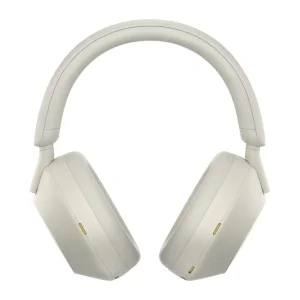 هدفون بی‌سیم سونی مدل WH-1000XM5 با نویز کنسلینگ فعال (ANC)، درگاه شارژ USB Type-C، دارای 4 میکروفون با فناوری Beamforming، پشتیبانی از دستیار صوتی، قابلیت اتصال همزمان به دو دستگاه