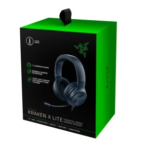 هدست گیمینگ ریزر مدل Kraken X Lite بدون قابلیت نویز کنسلینگ، جک 3.5 میلی‌متری صدا، دارای قابلیت پخش صدای فراگیر مجازی 7.1 کاناله