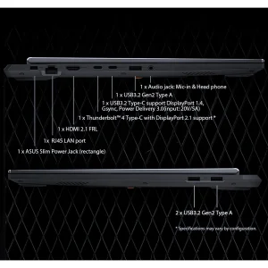 لپ تاپ 16 اینچی ایسوس مدل TUF Gaming F16 FX608JHR-RV035-i7 14650HX-RTX5050 8GB-32GB DDR5 5600MHz-1TB SSD-FHD 165Hz - کاستوم شده