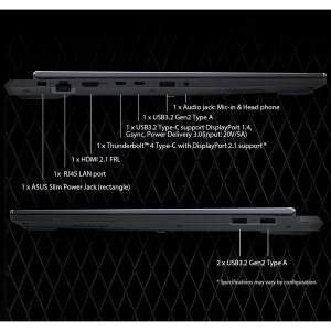 لپ تاپ 16 اینچی ایسوس مدل TUF Gaming F16 FX608JMR-RV030-i7 14650HX-32GB DDR5 5600MHz-1TB SSD-RTX5060 8GB-FHD 165Hz - کاستوم شده