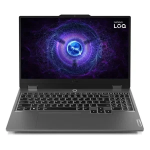 لپ‌تاپ لنوو مدل LOQ 15IAX9 با پردازنده Core i5-12450HX و گرافیک RTX2050 4GB، رم DDR5 12GB با فرکانس 4800MHz، حافظه SSD با ظرفیت 512GB، نمایشگر 15.6 اینچ IPS با وضوح Full HD و نرخ به‌روزرسانی 144Hz، دارای نور پس‌زمینه کیبورد