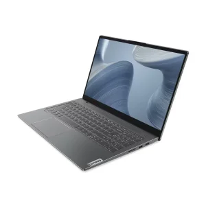 لپ‌تاپ لنوو مدل IdeaPad 5 15IAL7 با پردازنده Core i5-1235U و گرافیک MX550، رم DDR4 16GB با فرکانس 3200MHz، حافظه SSD با ظرفیت 512GB، نمایشگر 15.6 اینچ IPS با وضوح Full HD، دارای نور پس‌زمینه کیبورد و حسگر اثر انگشت