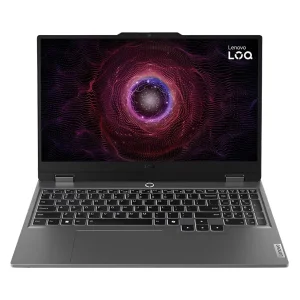 لپ‌تاپ لنوو مدل LOQ 15ARP9 با پردازنده Ryzen 5-7235HS و گرافیک RTX3050 4GB، رم DDR5 12GB با فرکانس 4800MHz، حافظه SSD با ظرفیت 512GB، نمایشگر 15.6 اینچ IPS با وضوح FHD و نرخ به‌روزرسانی 144Hz، دارای نور پس‌زمینه کیبورد،، سیستم‌عامل Windows