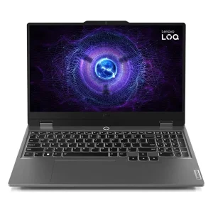 لپ‌تاپ لنوو مدل LOQ 15IAX9 با پردازنده Core i5-12450HX و گرافیک RTX3050 6GB، رم DDR5 12GB با فرکانس 4800MHz، حافظه SSD با ظرفیت 512GB، نمایشگر 15.6 اینچ IPS با وضوح Full HD و نرخ به‌روزرسانی 144Hz، دارای نور پس‌زمینه کیبورد