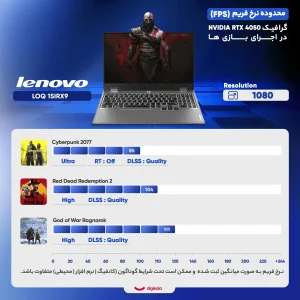 لپ‌تاپ لنوو مدل LOQ 15IRX9 با پردازنده Core i7-13650HX و گرافیک RTX4050 6GB، رم DDR5 24GB با فرکانس 4800MHz، حافظه SSD با ظرفیت 512GB، نمایشگر 15.6 اینچ IPS با وضوح FHD و نرخ به‌روزرسانی 144 هرتز، دارای نور پس‌زمینه کیبورد، کاستوم شده