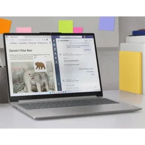 لپ‌تاپ لنوو مدل IdeaPad Slim 3 15AMN8 با پردازنده Ryzen 5-7520U، رم LPDDR5 8GB با فرکانس 5500MHz، حافظه SSD با ظرفیت 512GB، نمایشگر 15.6 اینچ IPS با وضوح Full HD، دارای حسگر اثر انگشت