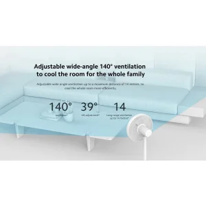 پنکه شارژی شیائومی مدل Xiaomi Smart Standing Fan 2 Pro ظرفیت 2800 میلی آمپر ساعت