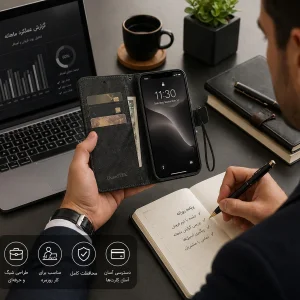 کیف کلاسوری گاردتک اساک مدل Prime مناسب برای گوشی موبایل سامسونگ Galaxy S10 به همراه بندآویز