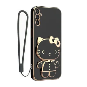 کاور گاردتک آساک مدل Kitty Strap مناسب برای گوشی موبایل سامسونگ Galaxy M55/ C55 به همراه بندآویز