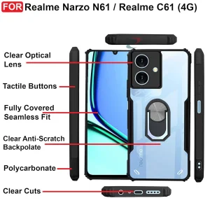 کاور گاردتک اساک مدل AntiShock Magnet Holder مناسب برای گوشی موبایل ریلمی  Realme C61/C63
