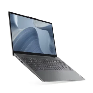 لپ‌تاپ لنوو مدل IdeaPad 5 15IAL7 با پردازنده Core i5-1235U و گرافیک MX550، رم DDR4 16GB با فرکانس 3200MHz، حافظه SSD با ظرفیت 512GB، نمایشگر 15.6 اینچ IPS با وضوح Full HD، دارای نور پس‌زمینه کیبورد و حسگر اثر انگشت