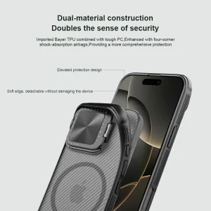 کاور نیلکین مدل Camshield Prop Magnetic Clear مناسب برای گوشی موبایل اپل iPhone 16 Pro