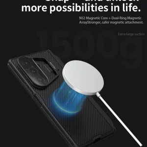 کاور نیلکین مدل Camshield Prop Magnetic Stylus Pen &amp; Transparent Lens Cover Version مناسب برای گوشی موبایل سامسونگ Galaxy Z Fold 7 / W26