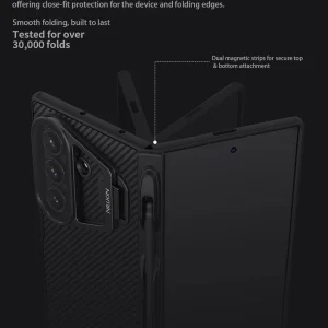 کاور نیلکین مدل Camshield Prop Magnetic Stylus Pen &amp; Transparent Lens Cover Version مناسب برای گوشی موبایل سامسونگ Galaxy Z Fold 7 / W26