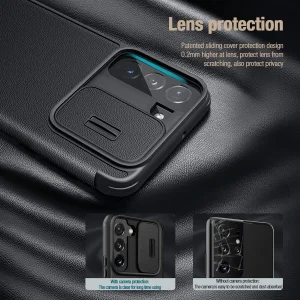 کیف کلاسوری نیلکین مدل Qin Pro Plain Cloth مناسب برای گوشی موبایل سامسونگ Galaxy S22 plus