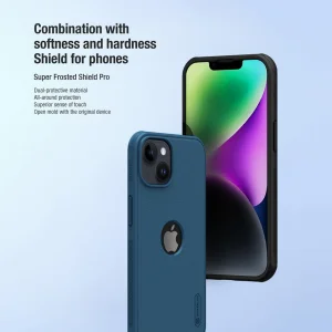 کاور نیلکین مدل (Super Frosted Shield Pro(Logo cutout مناسب برای گوشی موبایل اپل IPhone 13 / 14