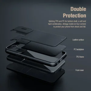 کیف کلاسوری نیلکین مدل Qin Pro Plain Cloth مناسب برای گوشی موبایل سامسونگ Galaxy S22