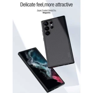 کاور نیلکین مدل Super Frosted Shield Pro Magnetic مناسب برای گوشی موبایل سامسونگ Galaxy S23 Ultra