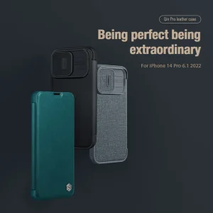 کیف کلاسوری نیلکین مدل Qin Pro Plain Cloth مناسب برای گوشی موبایل اپل iPhone 14 Pro
