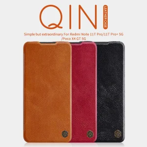 کیف کلاسوری نیلکین مدل QIN Leather Case مناسب برای گوشی موبایل شیائومی Poco X4 GT 5G / Xiaomi Redmi Note 11T Pro/Redmi Note 11T Pro Plus/ Xiaomi Redmi K50i 5G