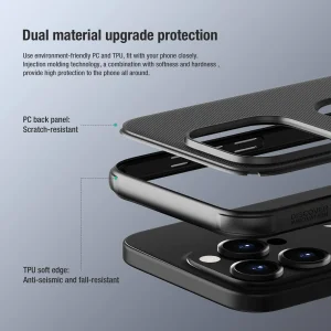 کاور نیلکین مدل  Super Frosted Shield Pro ogo cutout مناسب برای گوشی موبایل اپل IPhone 15 Pro Max