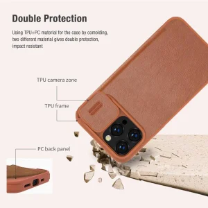 کیف کلاسوری نیلکین مدل Qin Pro Leather مناسب برای گوشی موبایل اپل iPhone 15 Pro