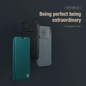 کیف کلاسوری نیلکین مدل Qin Pro Plain Cloth مناسب برای گوشی موبایل اپل  iPhone 13 Pro
