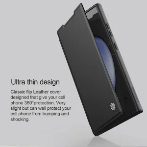 کیف کلاسوری نیلکین مدل Qin Prop Leather Classic Cloth مناسب برای گوشی موبایل سامسونگ Galaxy S24 Ultra