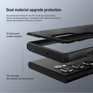 کاور نیلکین مدل  Super Frosted Shield Pro مناسب برای گوشی موبایل سامسونگ Galaxy S22 Ultra