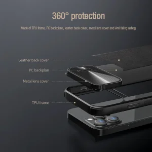 کاور نیلکین مدل CamShield S Leather مناسب برای گوشی موبایل اپل iPhone 13 Pro Max