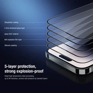 محافظ صفحه نمایش نیلکین مدل Amazing 2-in-1 HD مناسب برای گوشی موبایل اپل iPhone 14 pro به همراه محافظ لنز دوربین