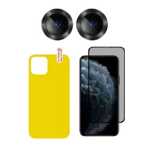 محافظ صفحه نمایش حریم شخصی نیلکین مدل PSP مناسب برای گوشی موبایل اپل iPhone 12 به همراه محافظ پشت گوشی و محافظ لنز دوربین
