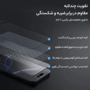 محافظ صفحه نمایش نیلکین مدل CP Plus Pro مناسب برای گوشی موبایل اپل iPhone 16 Pro max به همراه کیت نصب آسان
