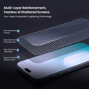 محافظ صفحه نمایش نیلکین مدل H Plus Pro مناسب برای گوشی موبایل اپل iPhone 17 Pro Max به همراه کیت نصب
