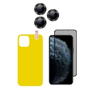 محافظ صفحه نمایش حریم شخصی نیلکین مدل PSP مناسب برای گوشی موبایل اپل iPhone 11 pro به همراه محافظ پشت گوشی و محافظ لنز دوربین