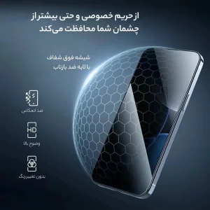 محافظ صفحه نمایش حریم شخصی گرین لاین مدل 3D Silicone Plus Privacy مناسب برای گوشی موبایل اپل iPhone 15 Pro Max