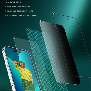 محافظ صفحه نمایش حریم شخصی گرین مدل Silicone-Pry-Plus مناسب برای گوشی موبایل اپل iPhone 13 pro max / 14 Plus