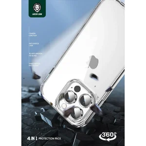 محافظ صفحه نمایش گرین مدل 4in1 مناسب برای گوشی موبایل اپل iPhone 14 Pro Max به همراه محافظ پشت گوشی و محافظ لنز و کاور