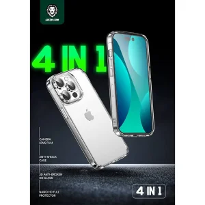 محافظ صفحه نمایش گرین مدل 4in1 مناسب برای گوشی موبایل اپل iPhone 14 Pro Max به همراه محافظ پشت گوشی و محافظ لنز و کاور