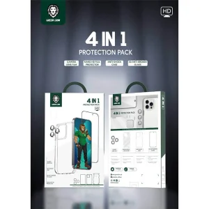 محافظ صفحه نمایش گرین مدل 4in1 مناسب برای گوشی موبایل اپل iPhone 14 Pro Max به همراه محافظ پشت گوشی و محافظ لنز و کاور