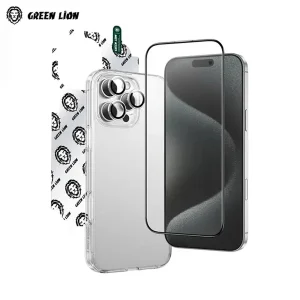 محافظ صفحه نمایش گرین لاین مدل 4in1 DF Pack  مناسب برای گوشی موبایل اپل iPhone 16 Pro