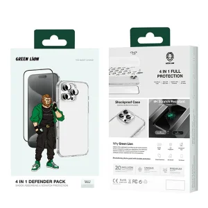 محافظ صفحه نمایش گرین لاین مدل 4in1 DF Pack  مناسب برای گوشی موبایل اپل iPhone 16 Pro