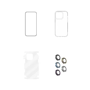 محافظ صفحه نمایش گرین مدل protection pack hd مناسب برای گوشی موبایل اپل iphone 14 pro max به همراه محافظ پشت گوشی و محافظ لنز و کاور