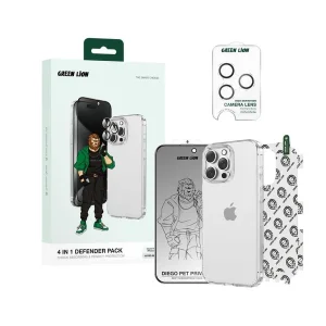 محافظ صفحه نمایش گرین لاین مدل 4in1 مناسب برای گوشی موبایل اپل  iPhone 16 Pro Max به همراه محافظ پشت گوشی و محافظ لنز و کاور
