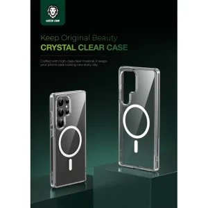 کاور گرین لاین مدل crystal clear magsafe مناسب برای گوشی موبایل سامسونگ Galaxy S25 Ultra