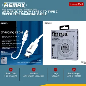 کابل تبدیل USB-C به لایتنینگ ریمکس مدل RC-183i طول 2 متر