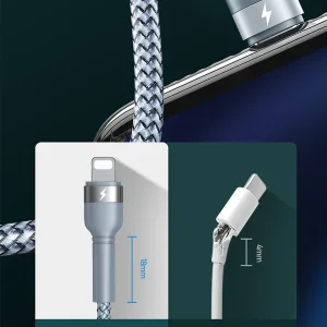 کابل تبدیل USB به microUSB / USB-C / لایتنینگ ریمکس مدل RC-124th طول 1.2 متر